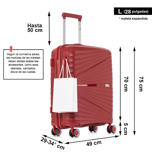 1990s Maleta Grande Extensible 75cm Choco Rojo