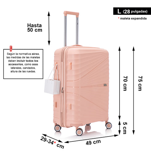 1990s Maleta Grande Extensible 75cm - Choco (Rosa Claro)