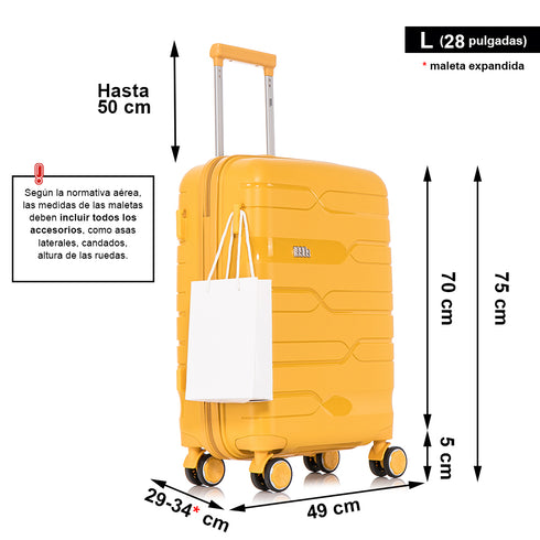 1990s Maleta Grande 75cm extensible - Bass (Amarilla)