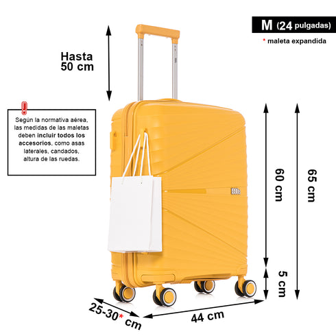 1990s Maleta Mediana extensible 65cm - Choco (Amarillo)