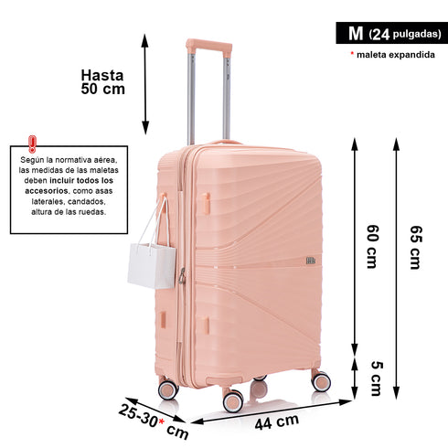 1990s Maleta Mediana extensible 65cm - Choco (Rosa Claro)