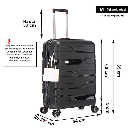 1990s Maleta mediana extensible 65cm Bass Negro