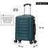 RAYKONG Maleta de Cabina 55x40x20cm Policarbonato (40L) semirígida Trolley pequeño Equipaje de Mano 4 Ruedas giratorios a 360º Cierre numérico- Verde