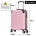 Raykong Maleta Cabina ABS 55x40x20cm (44L) Maxima aprovechamiento de espacio - 20 Pulgadas - RosaClaro