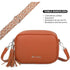 Bolso bandolera mujer pequeño de cuero PU con dos bandoleras bolso mensajero para cruzar PU - Marrón