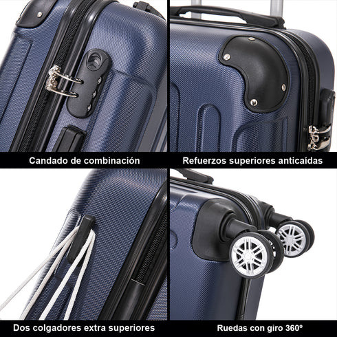 Maleta Cabina ABS 55x40x20cm 44L - 20 Pulgadas AzulMarino- Marina