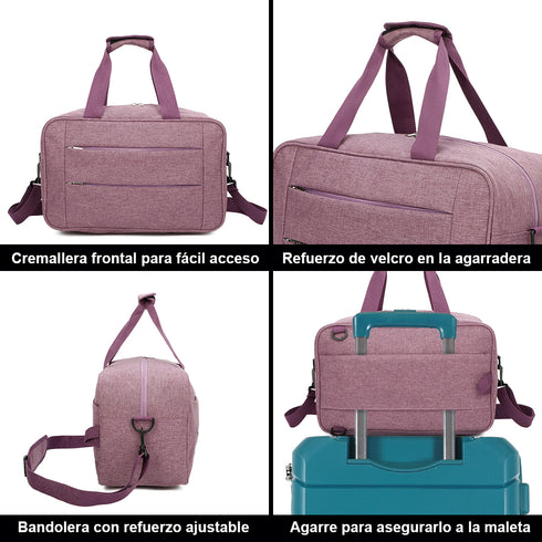 Raykong Bolsa de cabina convertible en mochila 40x20x25cm Ryanair 10kg equipaje de mano bolso de cabina Vueling morado