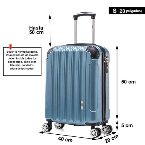 Maleta Cabina 55x40x20cm Policarbonato (44L) - 20 Pulgadas Azul
