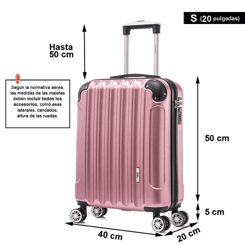 Maleta Cabina 55x40x20cm Policarbonato (44L) - 20 Pulgadas - RosaDorada