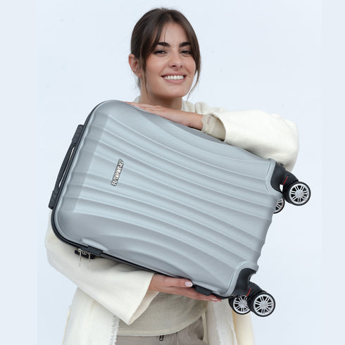 Raykong Maleta Cabina ABS 55x38x23cm 44L - 20 Pulgadas Plateada - Waves
