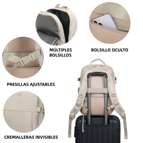 Raykong Mochila de cabina Ryanair 40x20x25cm (20L) Khaki