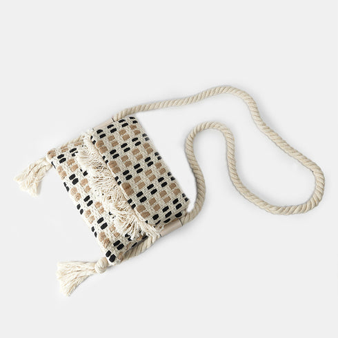 Bolso de rafia trenzado para mujer negro Eugenia