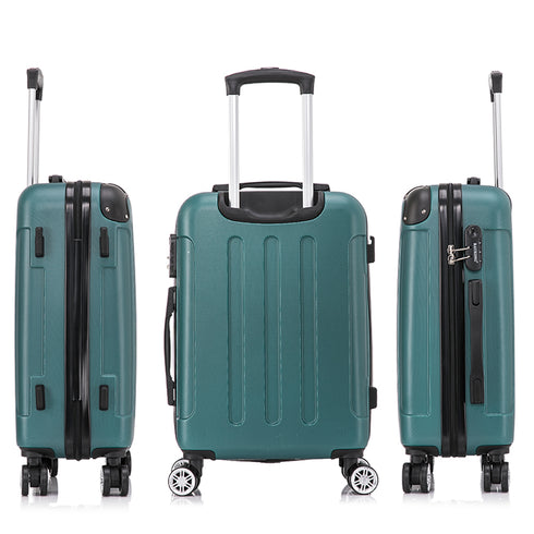 RAYKONG Maleta Mediana ABS 66x43x25cm | 71L | 24 Pulgadas | hasta 23kg semirígidas - Verde