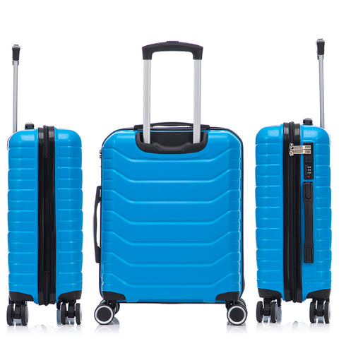 Conjunto de 3 Maletas|Neceser 29x35x16.50cm|Maleta Cabina ABS+PC 55x40x20cm|Mediana Expandible 20kg-23kg - 66x45x27.50-30cm | Turquesa