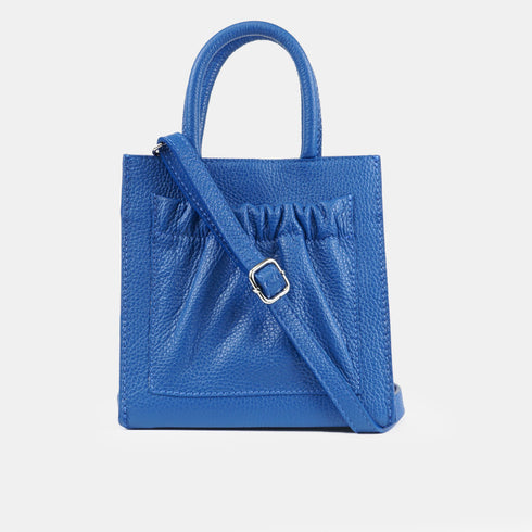 Bolso bandolera de piel pequeño mujer azul Carmen
