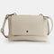 Bolso bandolera de piel con solapa Beige Cinti