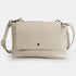Bolso bandolera de piel con solapa Beige Cinti