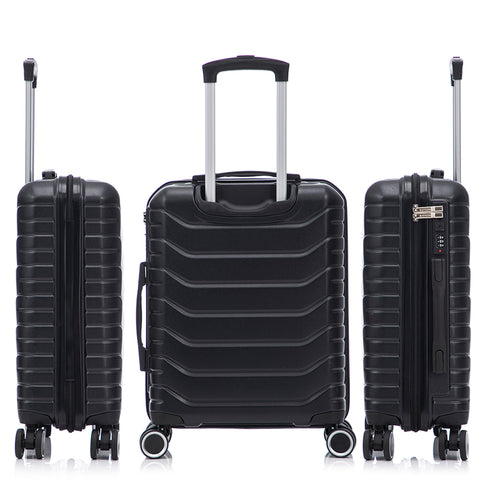 RAYKONG Maleta Grande Expandible ABS+Policarbonato 75x49x31cm - 33.50cm Extendido | 114L - 123L | 28 Pulgadas | 25kg semirígidas candado combinación - Negro