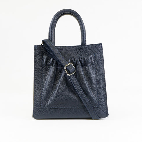 Bolso bandolera de piel pequeño mujer azul marino Carmen