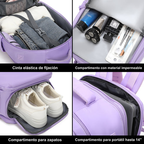 1990s Mochila de viaje cabina expandible para Ryanair 40x25x20-25cm,con bolsa de zapatillas,mochila casual