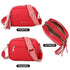 Bolso bandolera mujer pequeño de cuero PU dos compartimentos y dos bandoleras, bolso mensajero para cruzar polipiel regalo original para mujer - Rojo