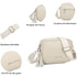 Bolso bandolera mujer pequeño de cuero PU con dos bandoleras bolso mensajero para cruzar PU - Beige