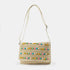 Bolso bandolera de rafia con bolitas para mujer beige Nadia