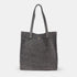 Bolso tote de piel serraje liso de mujer gris Cloe