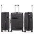Juego de maletas PP Rígida 3 piezas|Maleta Cabina 55cm|Maleta Mediana 65cm Expandible |Maleta Grande 75cm Expandible |Bass Negro