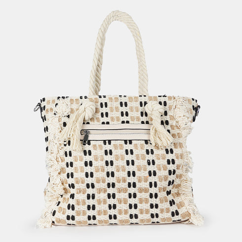 Bolso de rafia trenzado para mujer negro Anastasia