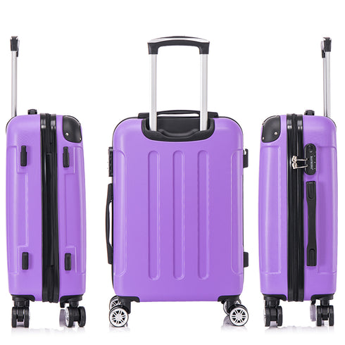 RAYKONG Maleta Mediana ABS 66x43x25cm | 71L | 24 Pulgadas | hasta 23kg semirígidas - Morado