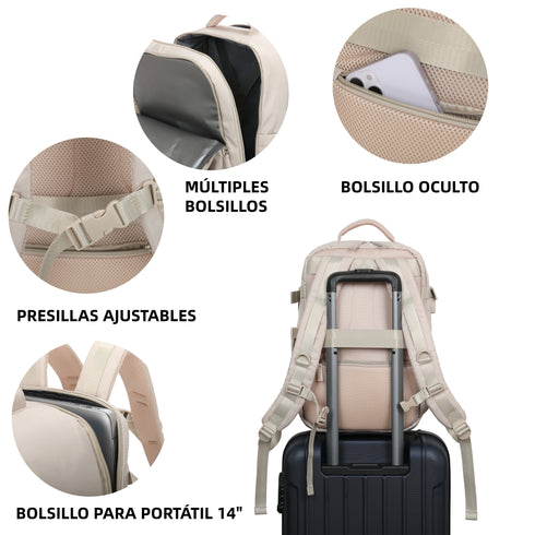 Raykong Mochila de cabina Ryanair 40x20x25cm (20L) Khaki