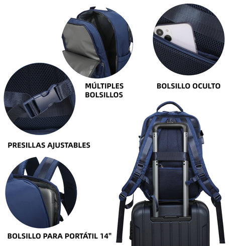 Raykong Mochila de cabina Ryanair 40x20x25cm (20L) Azul marino