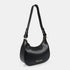 Bolso de hombro para mujer de piel saffiano con bandolera larga negro Maribel