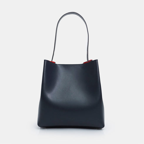 Bolso Hobo de Piel Azul Marino para Mujer - Leticia