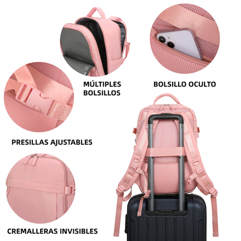 Raykong Mochila de cabina Ryanair 40x20x25cm (20L) Rosa