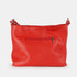 Bolso de hombro para mujer de piel con bandolera extensible rojo Mara