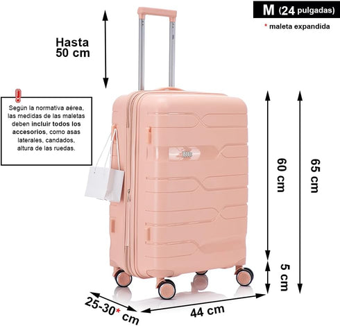 1990s Maleta Mediana extensible 65cm - Bass (Rosa Claro)