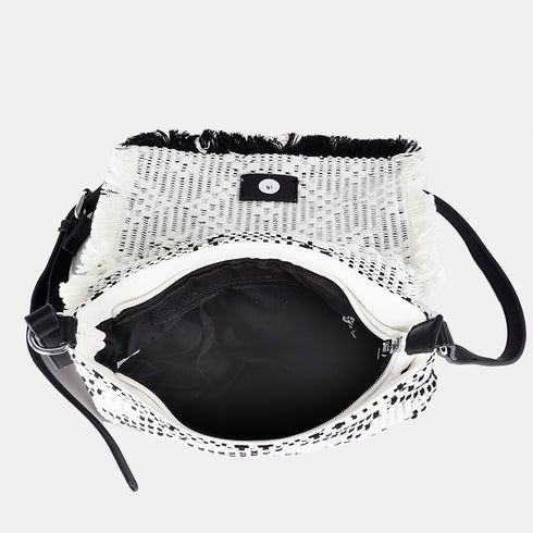 Bolso shopper para mujer de lona étnica negro Indira