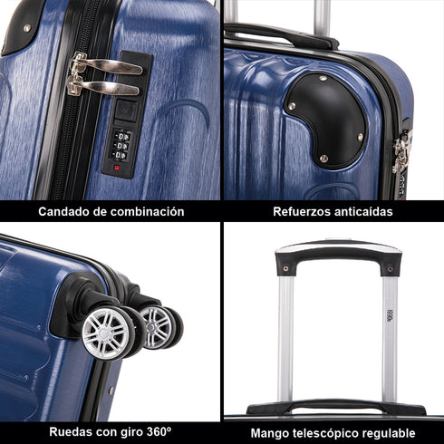 Maleta Cabina 55x40x20cm Policarbonato (44L) - 20 Pulgadas - AzulMarino