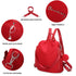 Mochila antirrobo Impermeable para mujer (14.80L) | Mochila Convertible en bolso con pompón y asa desmontable de adorno Rojo