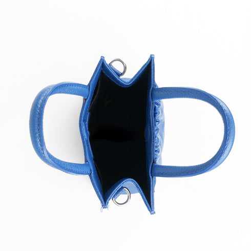 Bolso bandolera de piel pequeño mujer azul Carmen