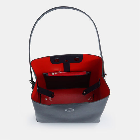 Bolso Hobo de Piel Azul Marino para Mujer - Leticia