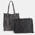 Bolso tote de piel serraje liso de mujer gris Cloe