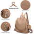 Mochila antirrobo Impermeable para mujer (14.80L) | Mochila Convertible en bolso con pompón y asa desmontable de adorno Khaki