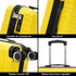 RAYKONG Maleta de Cabina 55x40x20cm Policarbonato (40L) semirígida Trolley pequeño Equipaje de Mano 4 Ruedas giratorios a 360º Cierre numérico - Amarillo