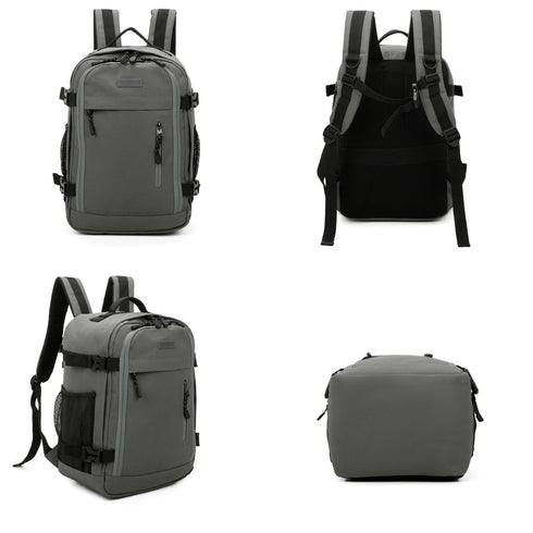 Raykong Mochila De Cabina Ryanair 40x20x25cm (20L) | Mochila De Viaje Impermeable Para Avión | Equipaje De Mano Resistente | Mochila Para Senderismo | Escolar | Trabajo - Gris