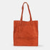 Bolso tote de piel serraje liso de mujer naranja Cloe