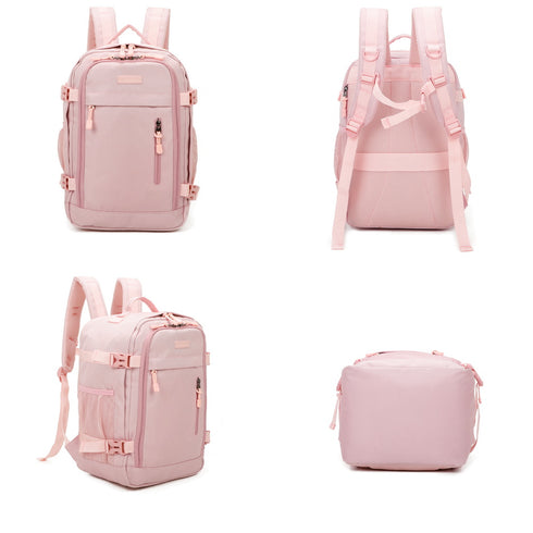 Raykong Mochila De Cabina Ryanair 40x20x25cm (20L) | Mochila De Viaje Impermeable Para Avión | Equipaje De Mano Resistente | Mochila Para Senderismo | Escolar | Trabajo - Rosa