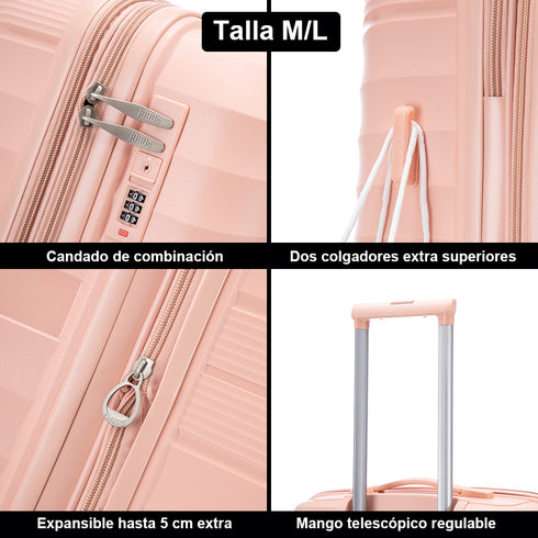 1990s Maleta Mediana extensible 65cm - Choco (Rosa Claro)